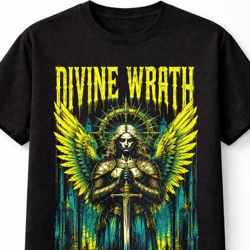 Divine Wrath Angel Warrior Gothic Fantasy Horror Unisex T-Shirt