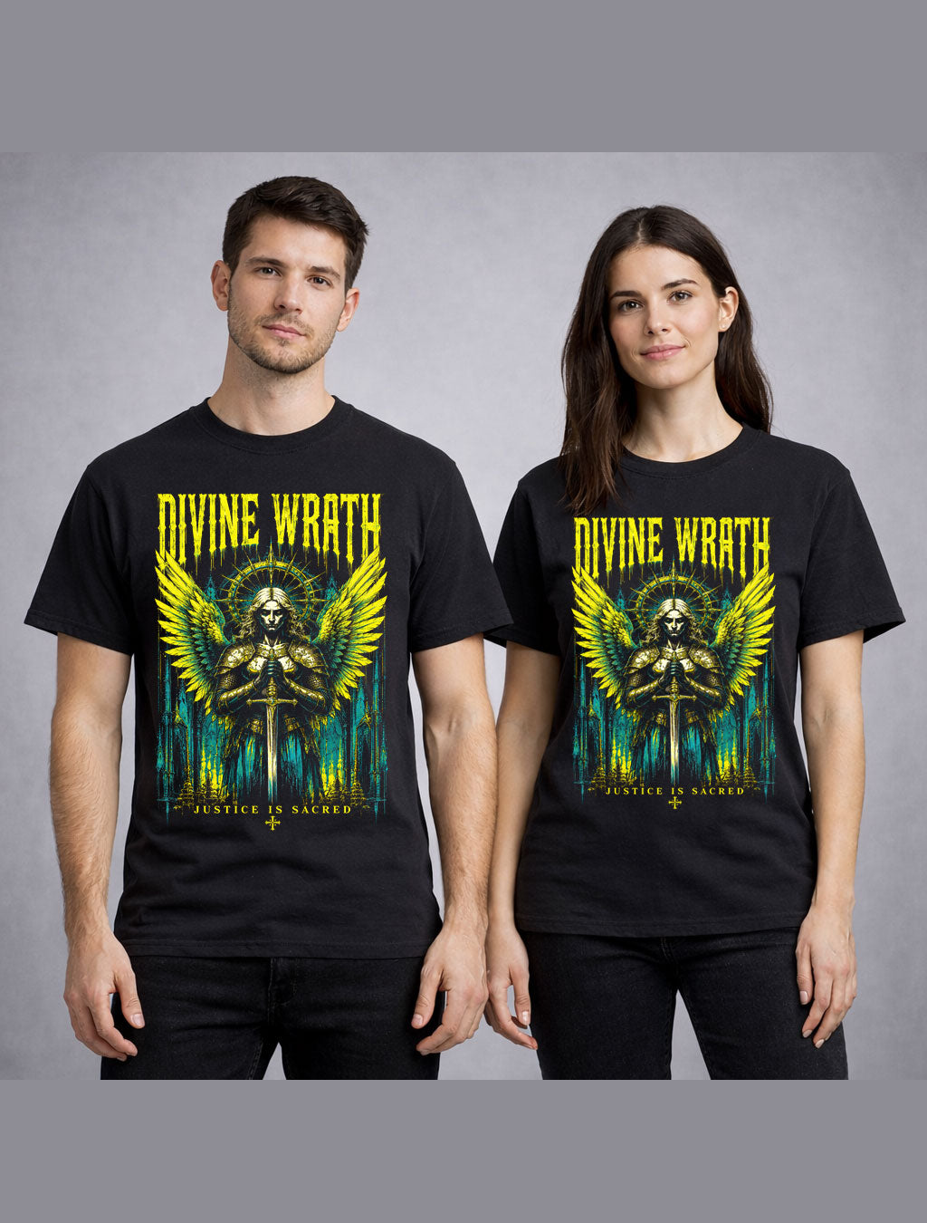 Divine Wrath Angel Warrior Gothic Fantasy Horror Unisex T-Shirt