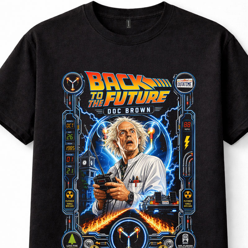 Back to the Future Doc Brown DeLorean Movie Graphic Unisex T-Shirt