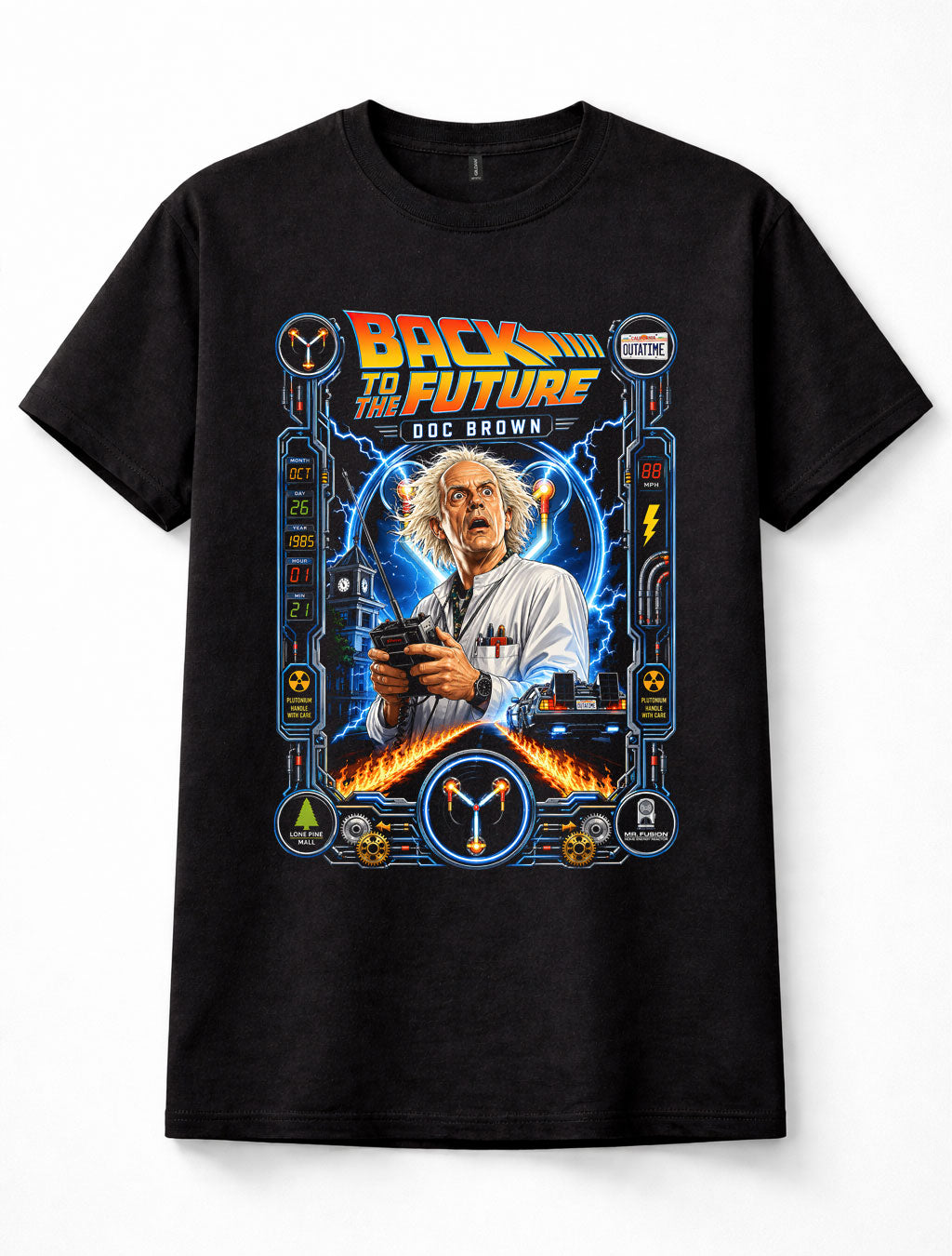 Back to the Future Doc Brown DeLorean Movie Graphic Unisex T-Shirt