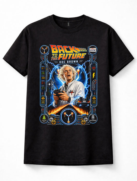 Back to the Future Doc Brown DeLorean Movie Graphic Unisex T-Shirt