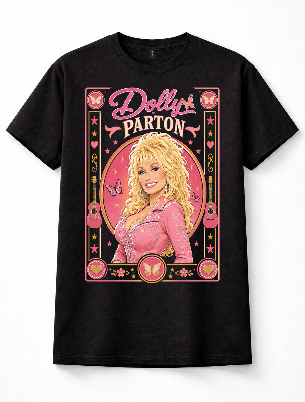 Dolly Parton Country Music Guitar Butterfly Nashville Graphic Unisex T-Shirt