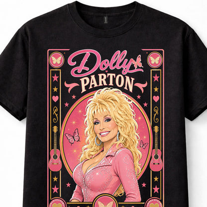 Dolly Parton Country Music Guitar Butterfly Nashville Graphic Unisex T-Shirt