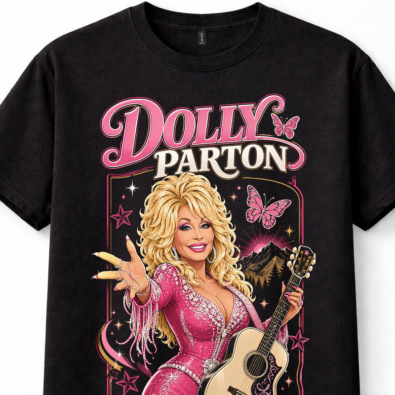 Dolly Parton Pink Cowgirl Acoustic Guitar Country Singer Unisex T-Shirt