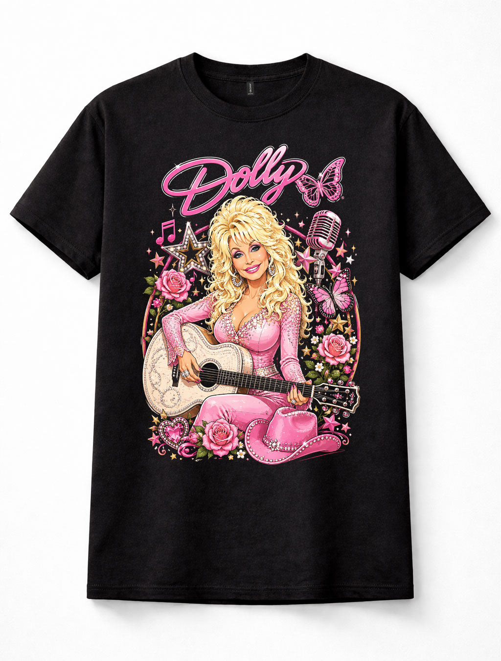 Dolly Parton Rhinestone Cowgirl Roses Western Music Unisex T-Shirt