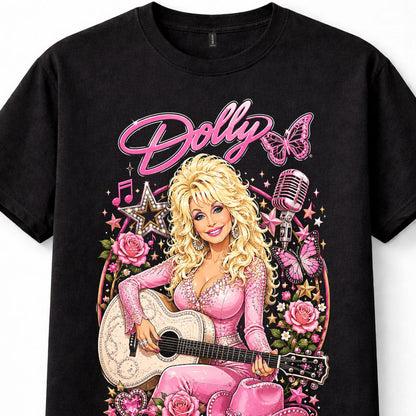 Dolly Parton Rhinestone Cowgirl Roses Western Music Unisex T-Shirt