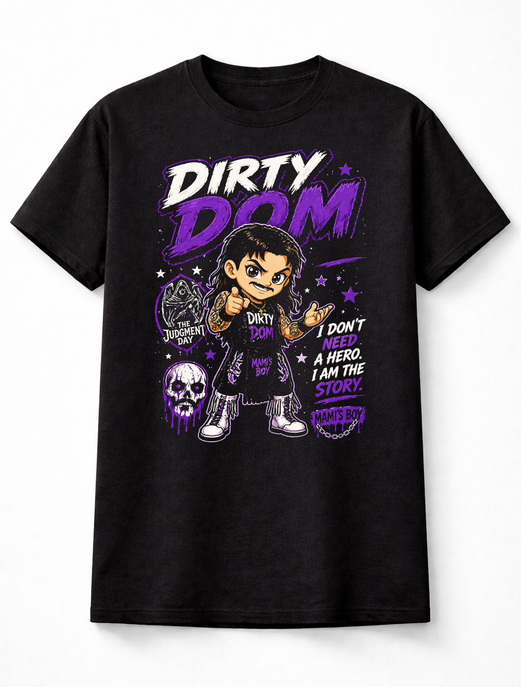Dirty Dom Judgment Day Wrestling T-Shirt – Skull Villain Fan Tee Adults & Kids Unisex T-Shirt
