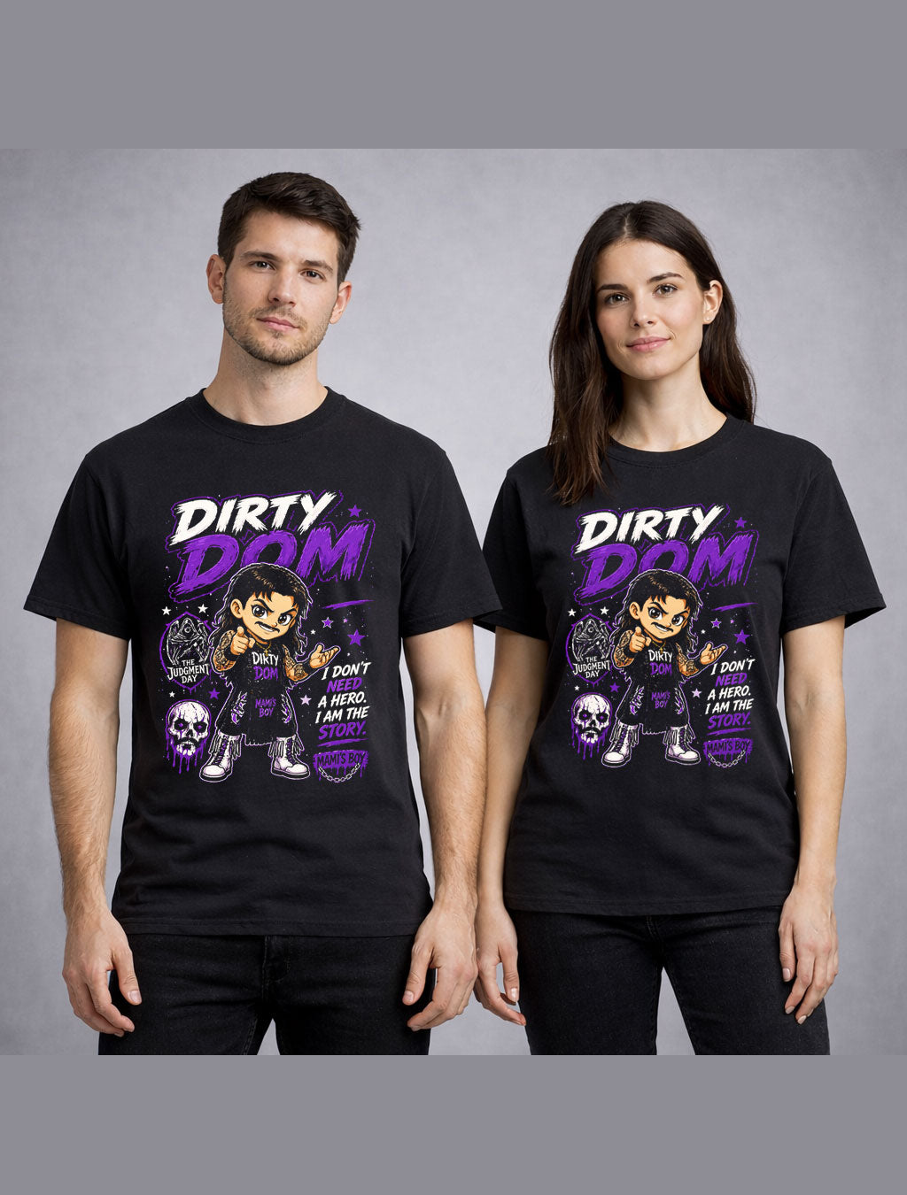 Dirty Dom Judgment Day Wrestling T-Shirt – Skull Villain Fan Tee Adults & Kids Unisex T-Shirt