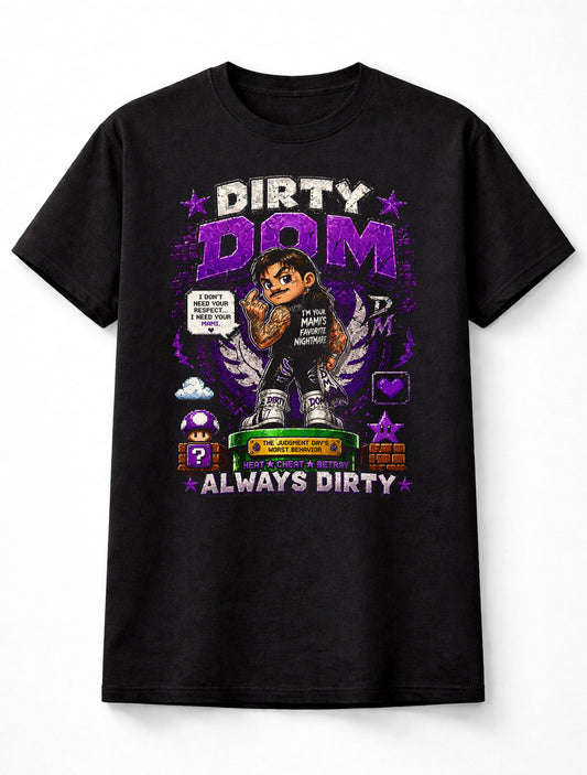 Dirty Dom Judgment Day Wrestling T-Shirt – Always Dirty Pixel Fan Tee Adults & Kids Unisex T-Shirt