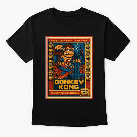 Donkey Kong Retro Gaming Unisex T-Shirt Classic Arcade NES Graphic Tee