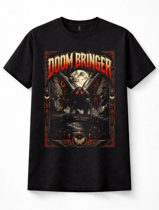 Mothman Doom Bringer Point Pleasant Cryptid Horror Graphic Unisex T-Shirt