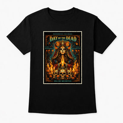 Day of the Dead Unisex T-Shirt Dia De Muertos Art Tee Gothic Skull Design