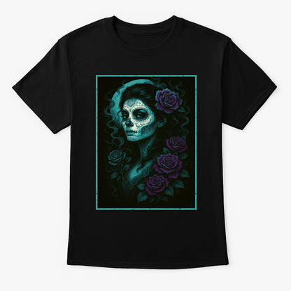 Day of the Dead Skull Roses Unisex T-Shirt Sugar Skull Gothic Tee