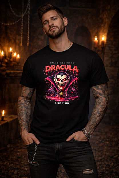 Dracula Skull Unisex Toxic Gothic Horror Graphic T-Shirt Vampire Dark Tee
