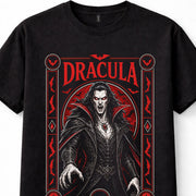 Dracula Vampire Gothic Horror Blood Moon Bats Halloween Unisex T-Shirt