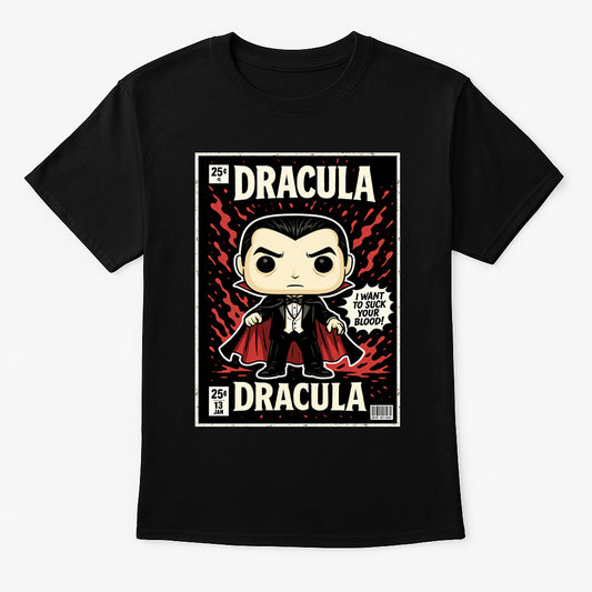 Dracula Vampire Comic Unisex T-Shirt Retro Horror Monster Tee