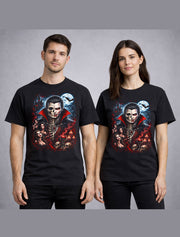 Dracula Vampire Skeleton Gothic Horror Halloween Unisex T-Shirt