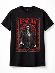 Dracula Vampire Gothic Horror Blood Moon Bats Halloween Unisex T-Shirt