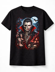 Dracula Vampire Skeleton Gothic Horror Halloween Unisex T-Shirt