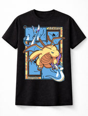 Dragonite Dragon Pokémon T-Shirt Retro Evolution Unisex Black Graphic Tee
