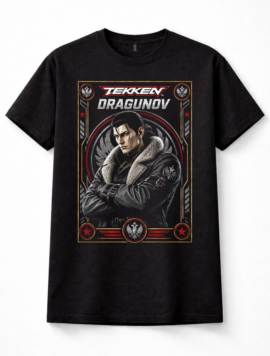 Tekken Sergei Dragunov Russian Fighter Arcade Game Black Unisex T-Shirt