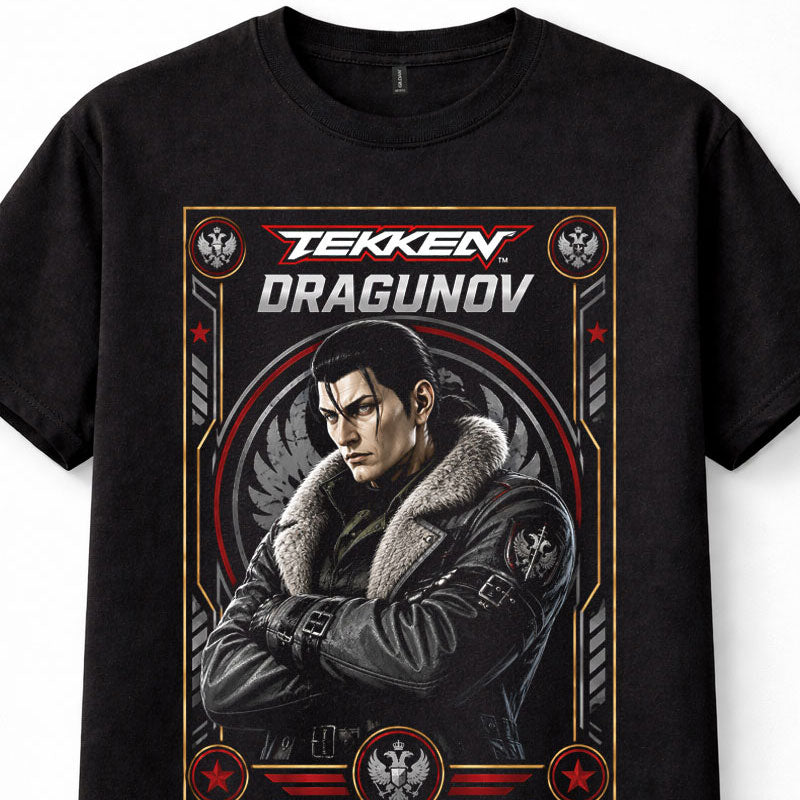 Tekken Sergei Dragunov Russian Fighter Arcade Game Black Unisex T-Shirt