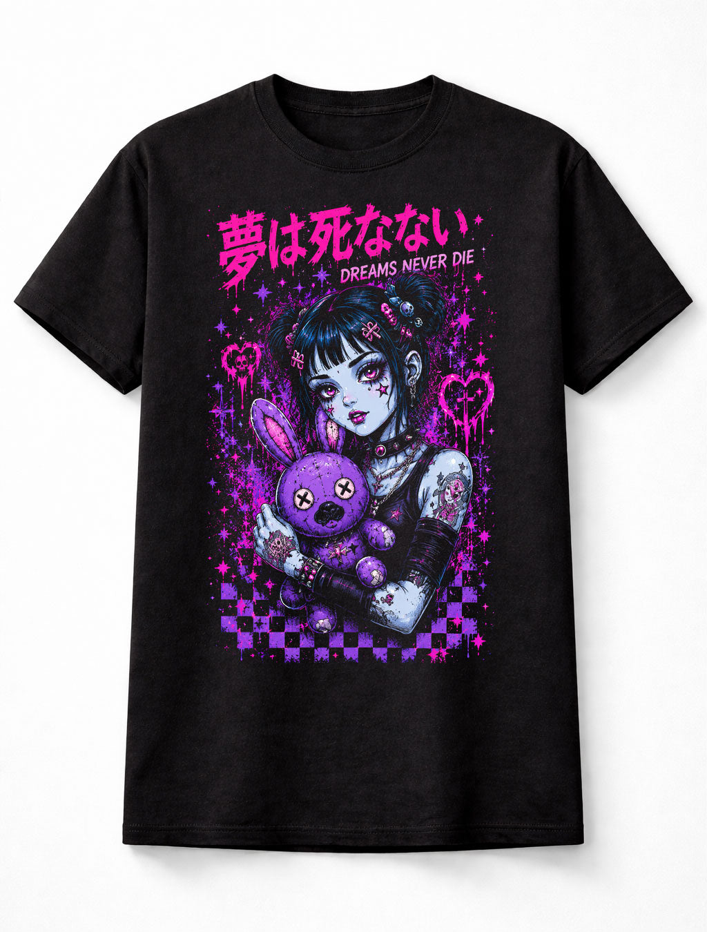 Dreams Never Die Gothic Anime Girl Kawaii Horror Unisex T-Shirt