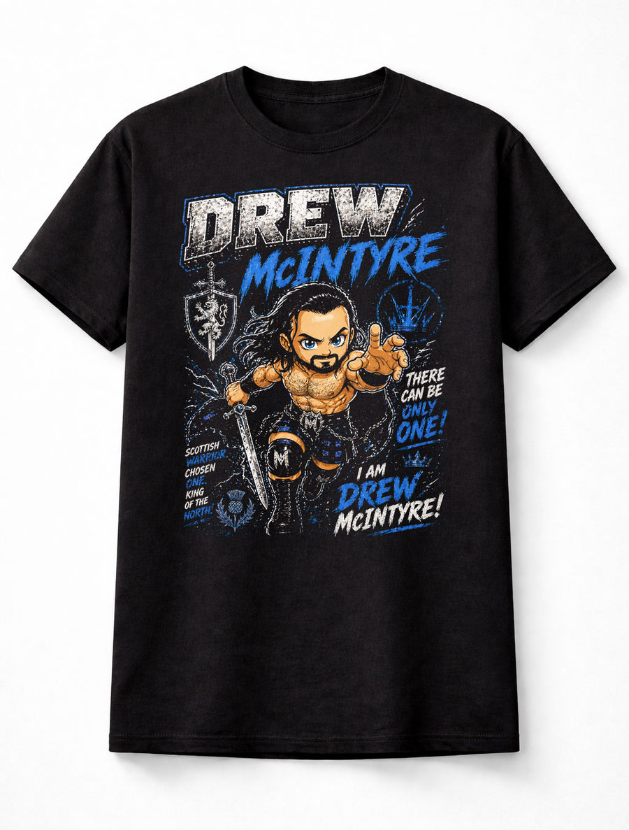 Drew McIntyre Scottish Warrior Wrestling T-Shirt – There Can Be Only One Fan Tee Adults & Kids Unisex T-Shirt