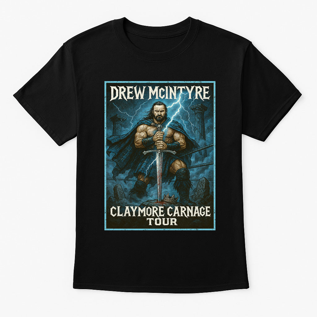 Drew McIntyre Claymore Tour Retro Wrestling Unisex Adults & Kids T-Shirt