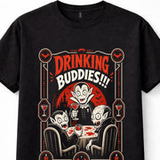 Drinking Buddies Funny Vampires Gothic Halloween Horror Unisex T-Shirt