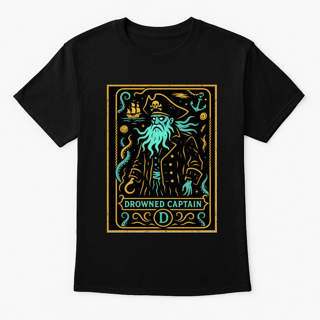 Drowned Captain Ghost Pirate Gothic Horror Dark Nautical Alternative Unisex T-Shirt