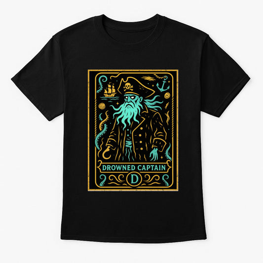 Drowned Captain Ghost Pirate Gothic Horror Dark Nautical Alternative Unisex T-Shirt