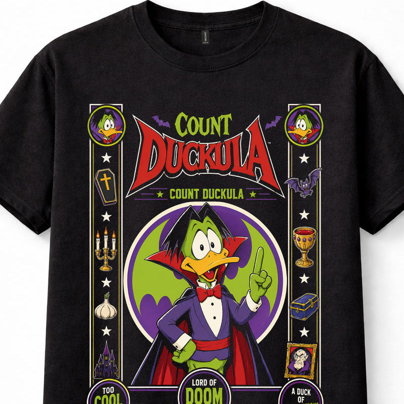 Count Duckula Classic Cartoon Vampire Graphic Tee Unisex T-Shirt