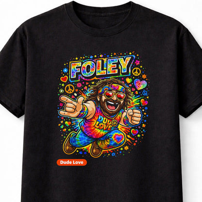 Mick Foley Dude Love Cartoon WWE WWF Wrestler T-Shirt Retro Hippie Unisex Adults & Kids