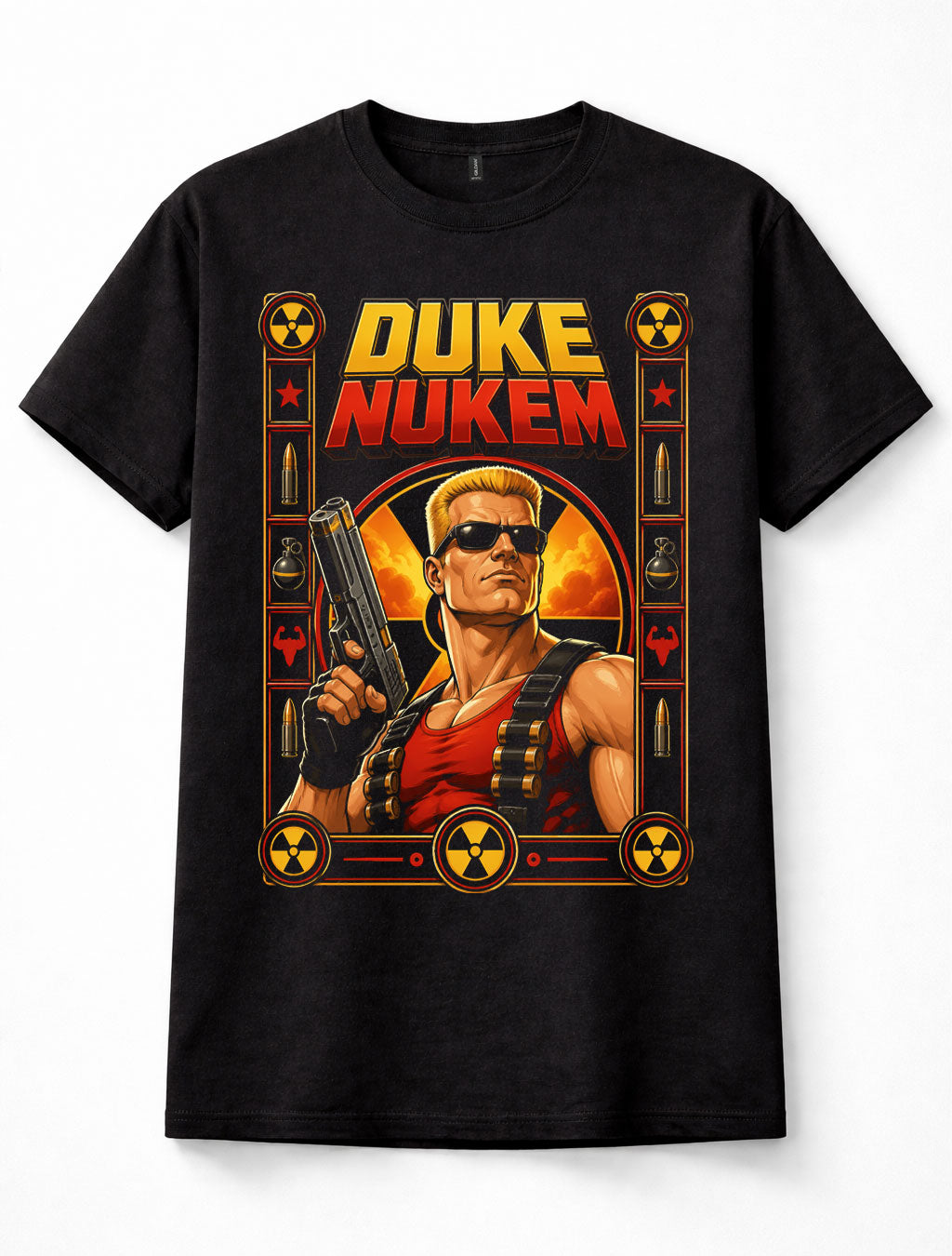 Duke Nukem Retro Gaming Video Game Character Graphic Black Unisex T-Shirt
