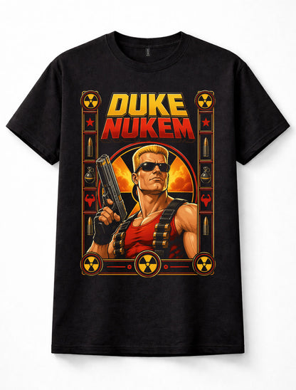 Duke Nukem Retro Gaming Video Game Character Graphic Black Unisex T-Shirt
