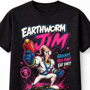 Earthworm Jim Retro Gaming Graphic Tee 90s Cartoon Gamer Unisex T-Shirt