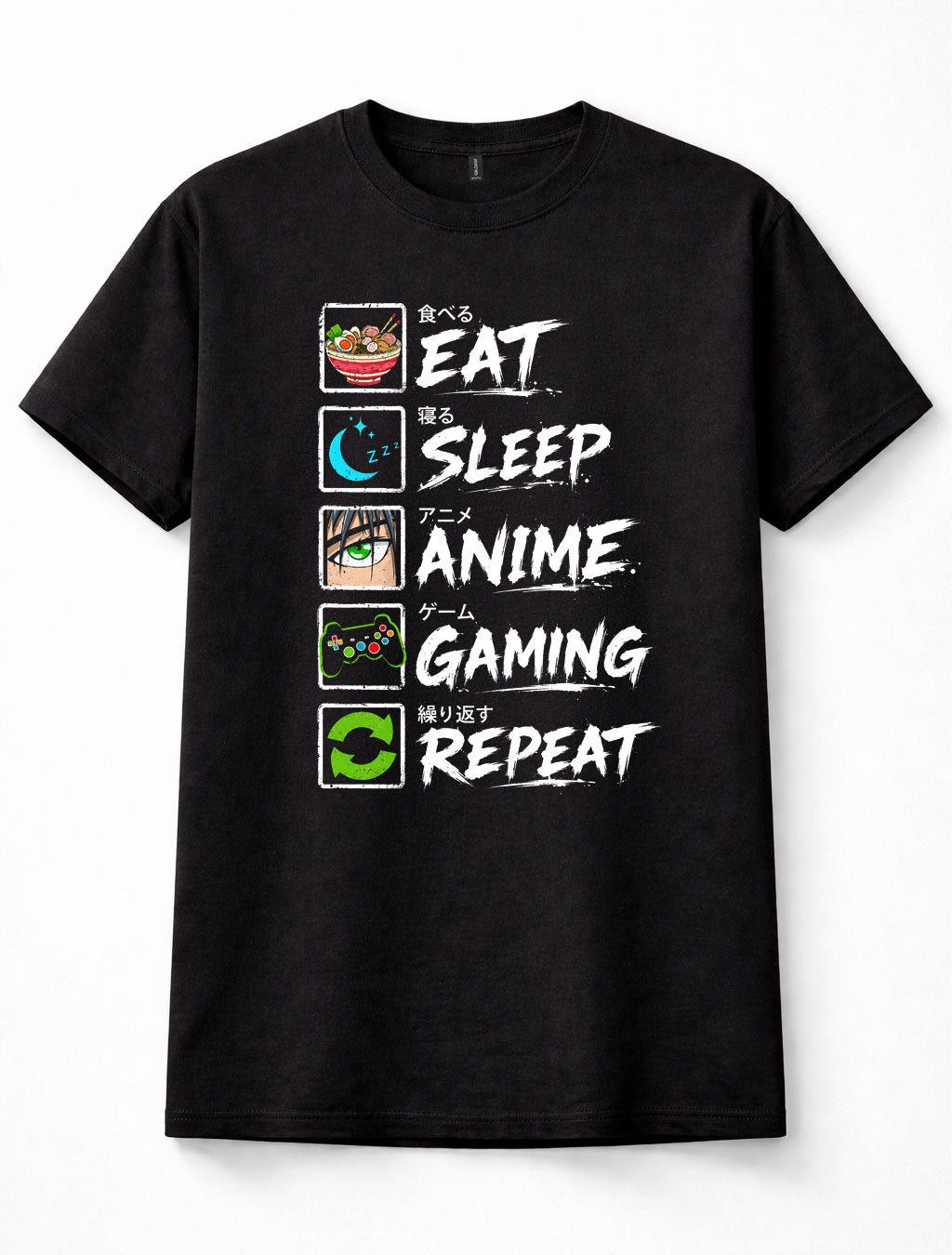 Eat Sleep Anime Gaming Repeat Otaku Gamer Japan Unisex T-Shirt