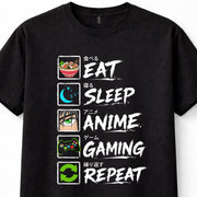 Eat Sleep Anime Gaming Repeat Otaku Gamer Japan Unisex T-Shirt