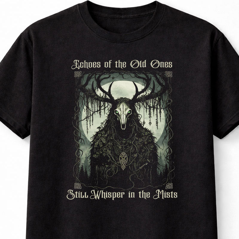 Echoes of the Old Ones Gothic Pagan Forest Spirit Unisex T-Shirt