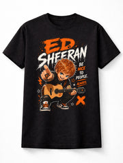 Ed Sheeran Acoustic Pop Singer Songwriter Guitar Graphic T-Shirt Be Nice To People Always Music Fan Tee Adult & Kids Unisex T-Shirt