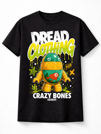 Crazy Bones Eggbot Character Graphic Retro Collectible Black Unisex T-Shirt