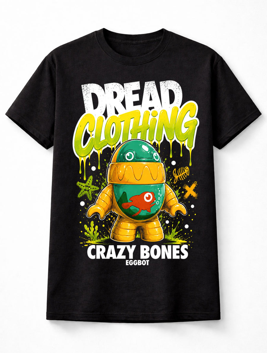 Crazy Bones Eggbot Character Graphic Retro Collectible Black Unisex T-Shirt