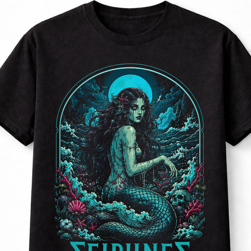 Siren Mermaid Gothic Ocean Mythology Horror Unisex T-Shirt