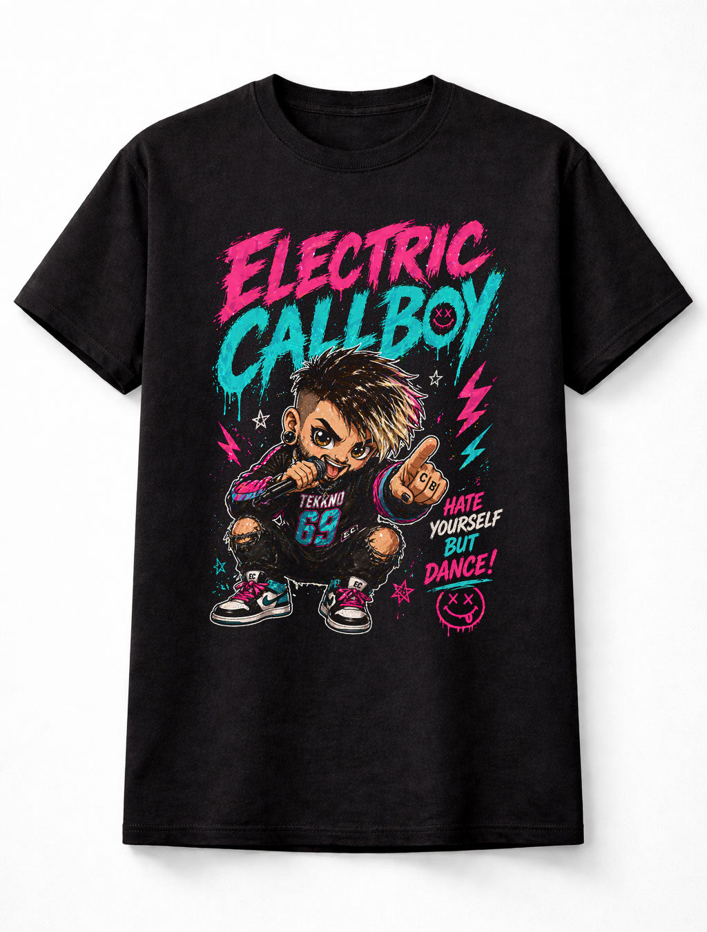 Electric Callboy Tekno Metalcore Band Graphic T-Shirt Hate Yourself But Dance Music Fan EDM Metal Tee Adult & Kids Unisex T-Shirt