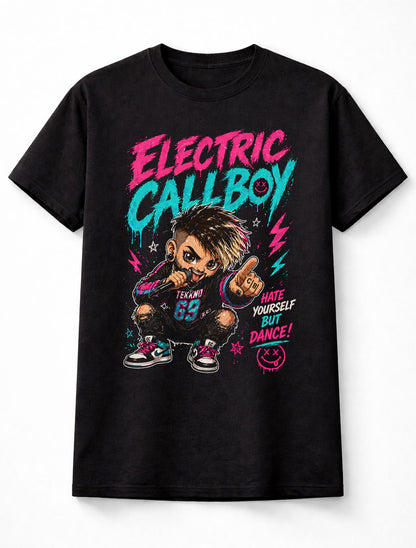 Electric Callboy Tekno Metalcore Band Graphic T-Shirt Hate Yourself But Dance Music Fan EDM Metal Tee Adult & Kids Unisex T-Shirt