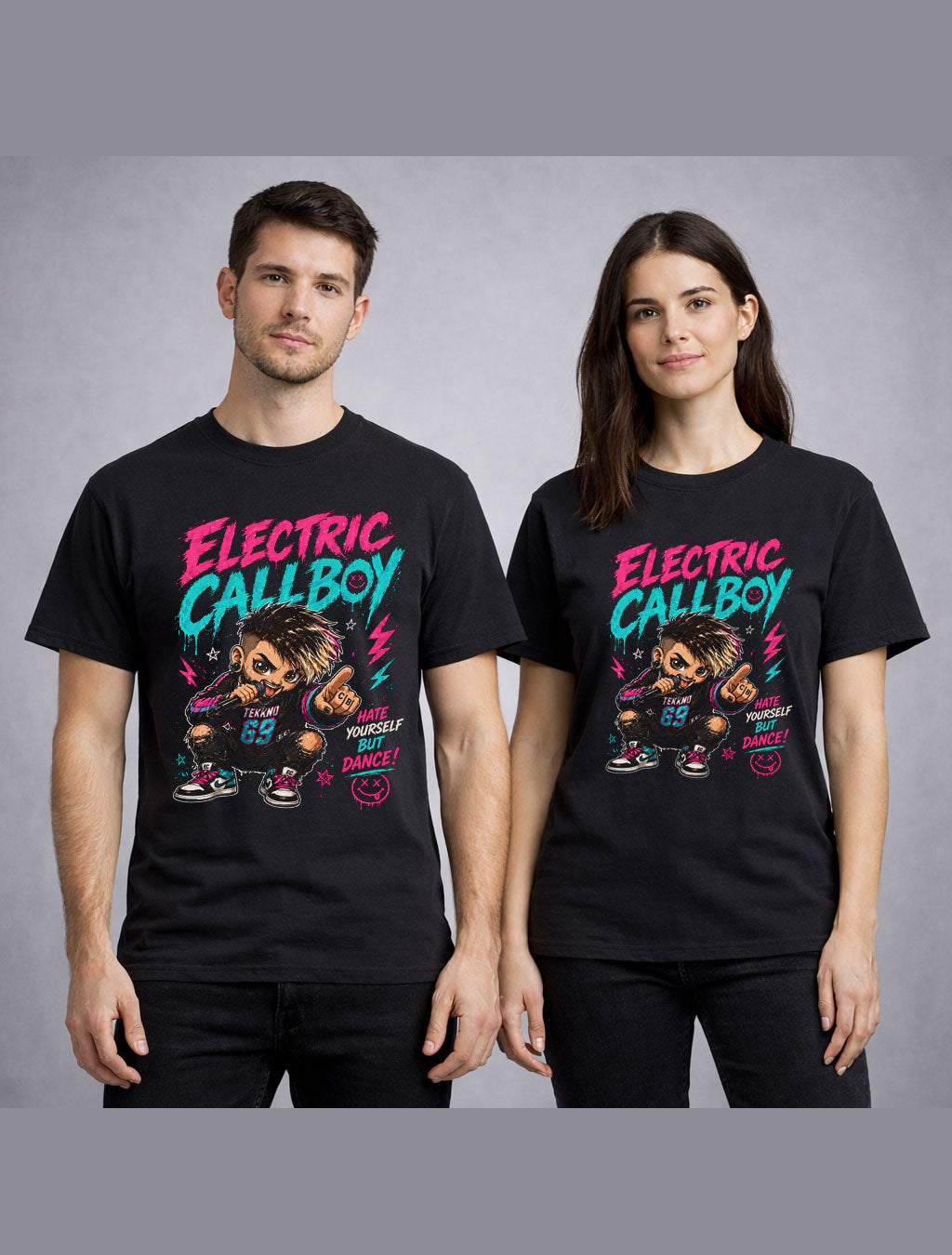 Electric Callboy Tekno Metalcore Band Graphic T-Shirt Hate Yourself But Dance Music Fan EDM Metal Tee Adult & Kids Unisex T-Shirt