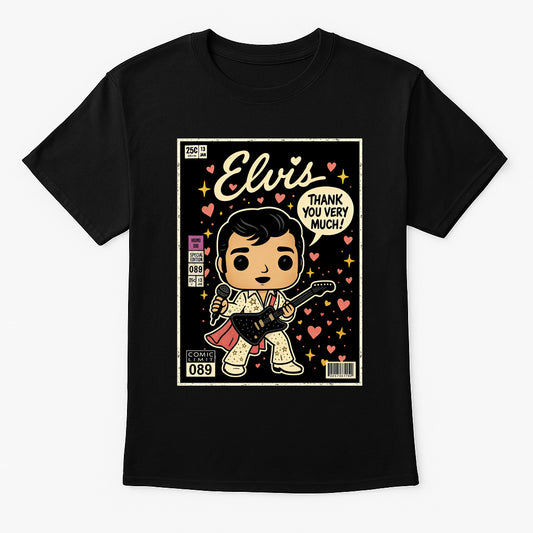 Elvis Presley Thank You Very Much Rock n Roll Funko Pop Style Unisex T-Shirt