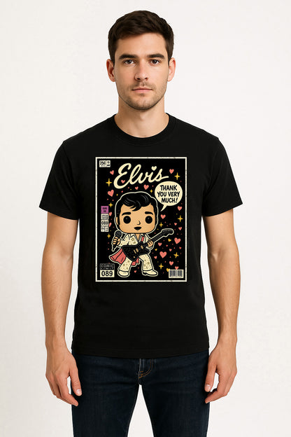 Elvis Presley Thank You Very Much Rock n Roll Funko Pop Style Unisex T-Shirt