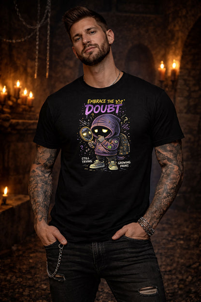 Embrace the Doubt T Shirt Gothic Cartoon Misfit Punk Unisex Graphic Tee